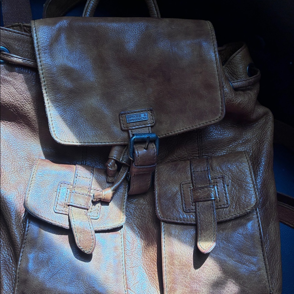 Broken in butter soft genuine leather backpack
